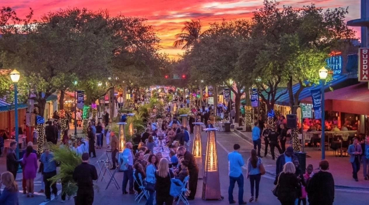 Delray Strip at Night