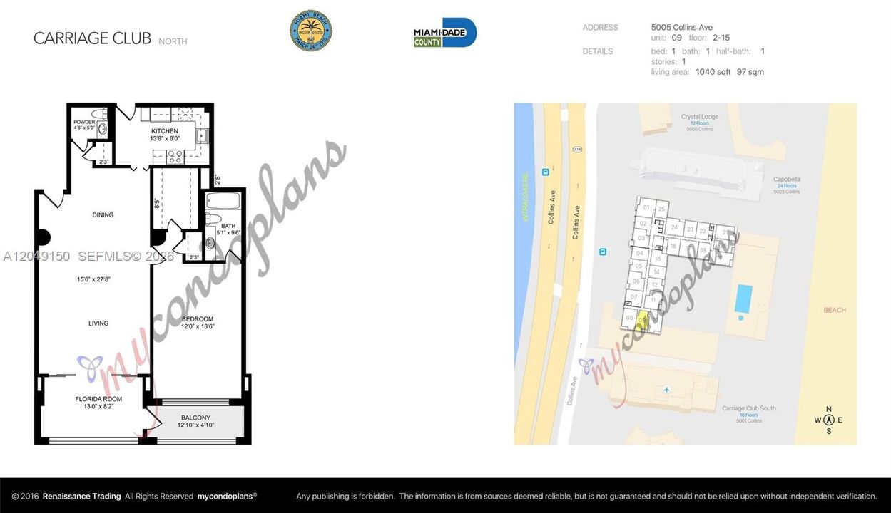 For Rent: $3,200 (1 beds, 1 baths, 1041 Square Feet)