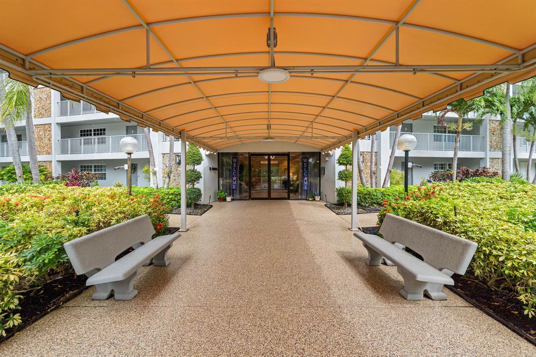 Building covered entrance.