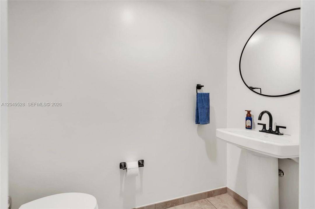 Guest bathroom.....1/2 bath off of the living area. A great addition.