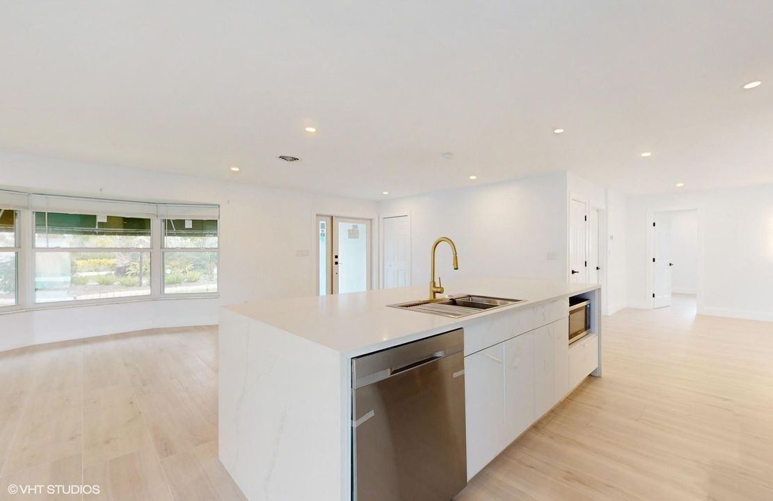 View of kitchen island