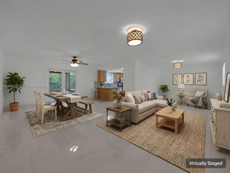 Virtually staged Livingroom
