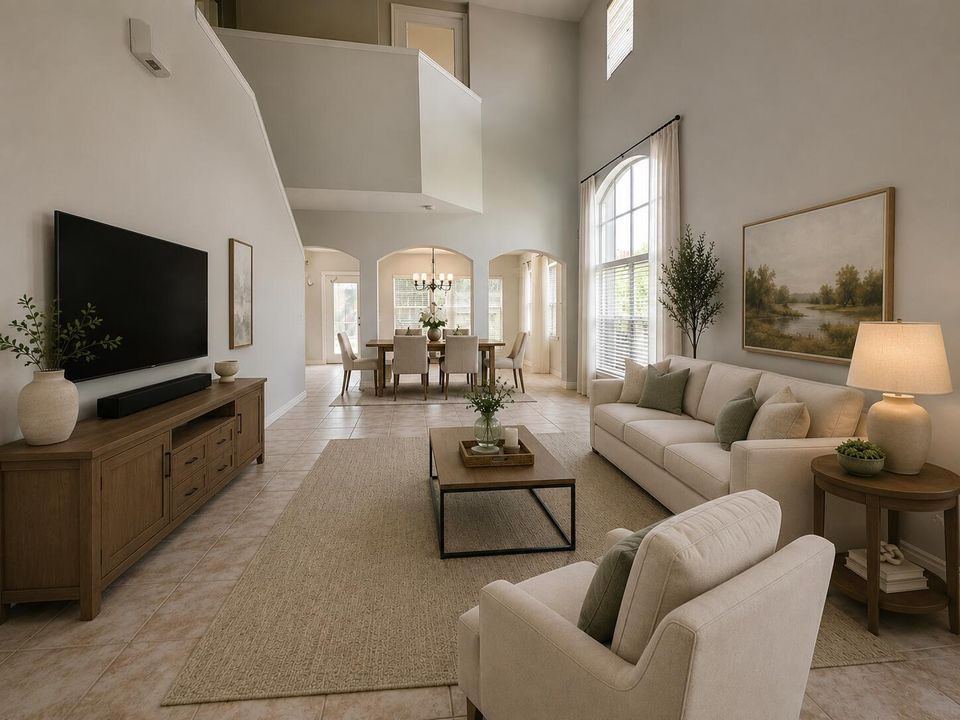 virtual living dining area