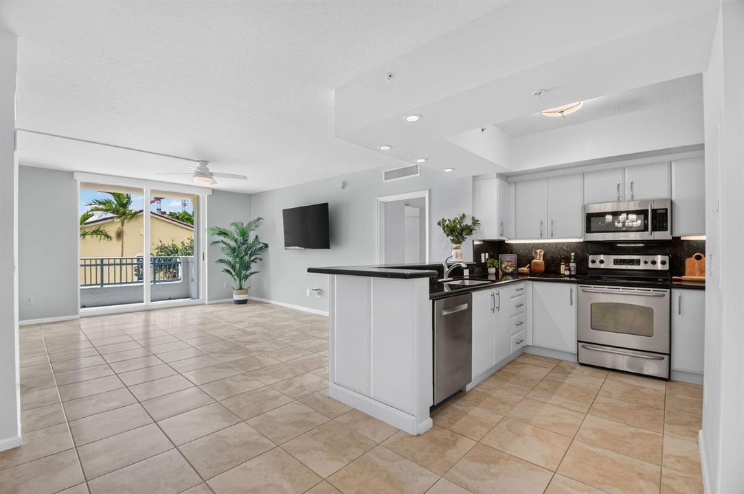 Updated Open Kitchen to Living Area