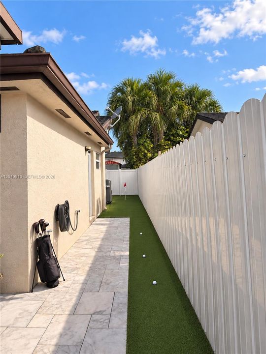 Staged Putting Green Side View