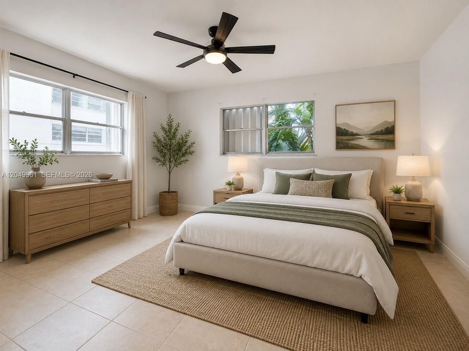 Virtually Staged Primary Bedroom