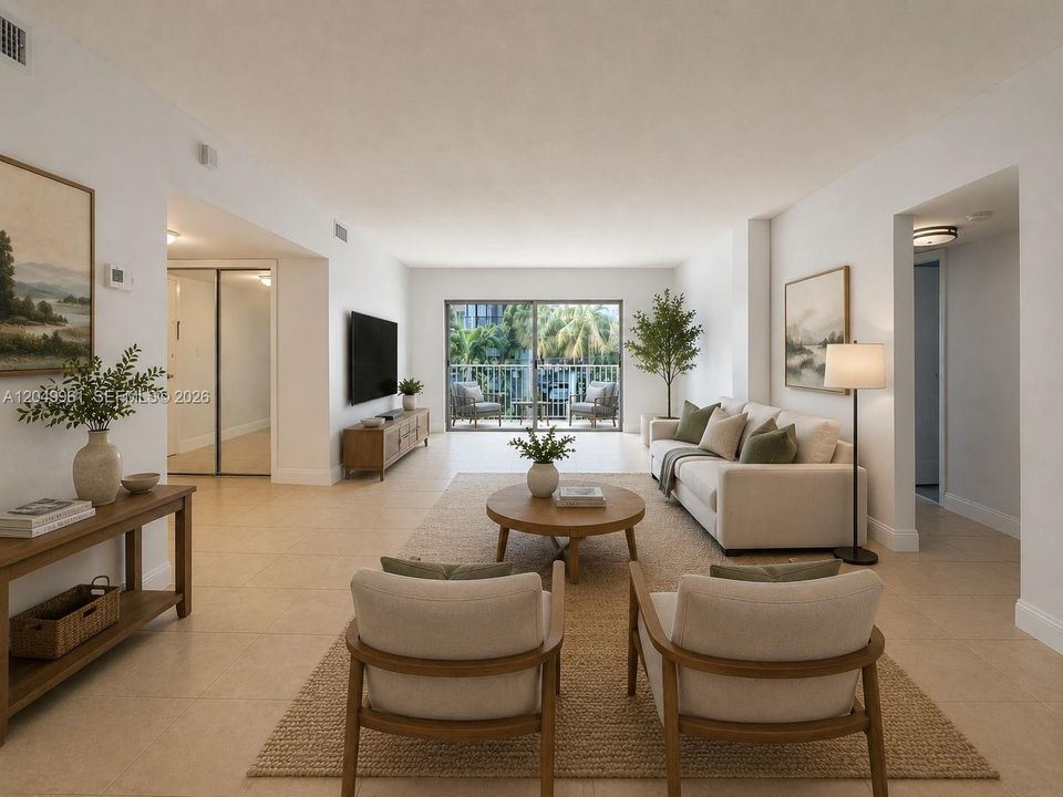Virtually Staged Living Room