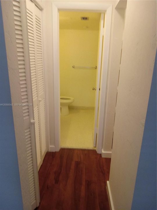 hallway to m bath closets both sides