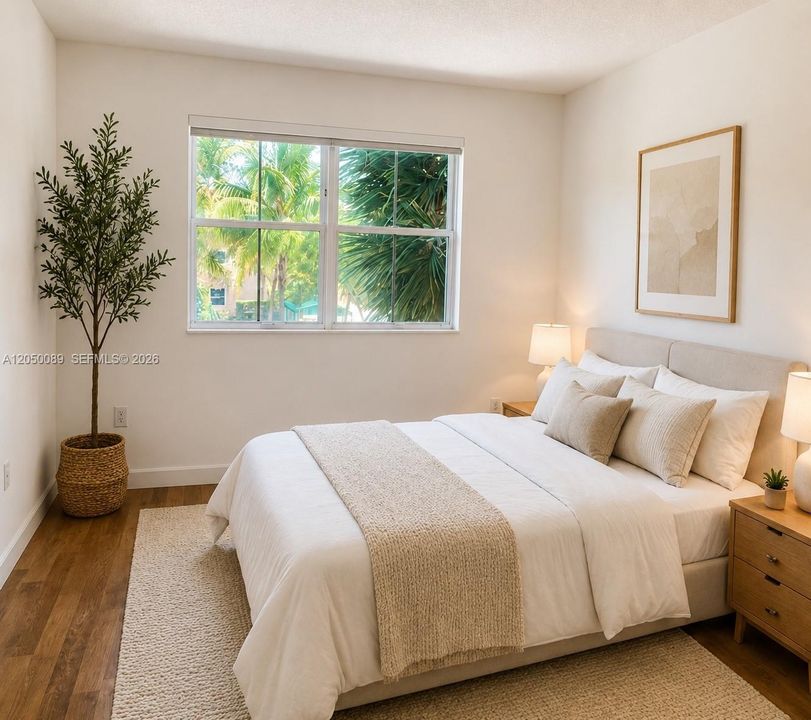 Virtually Staged. Some images have been virtually staged to showcase the property’s potential. The furnishings and décor shown are digital renderings intended to help visualize the space and are for illustrative purposes only. The apartment is offered unfurnished.