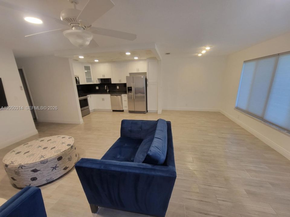 Open concept living, dining, kitchen