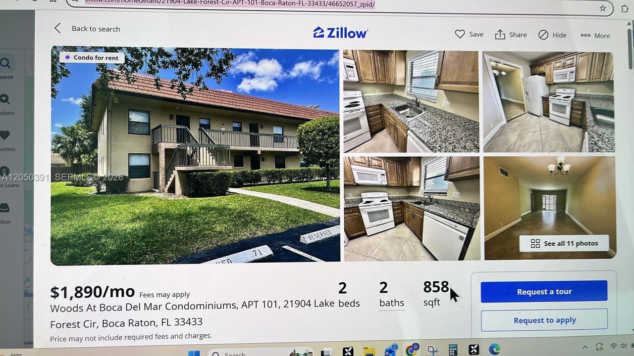 For Rent: $1,850 (2 beds, 2 baths, 858 Square Feet)