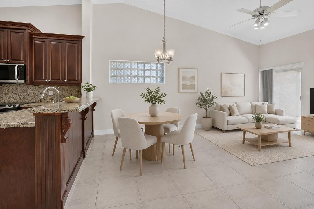Family room virtually staged