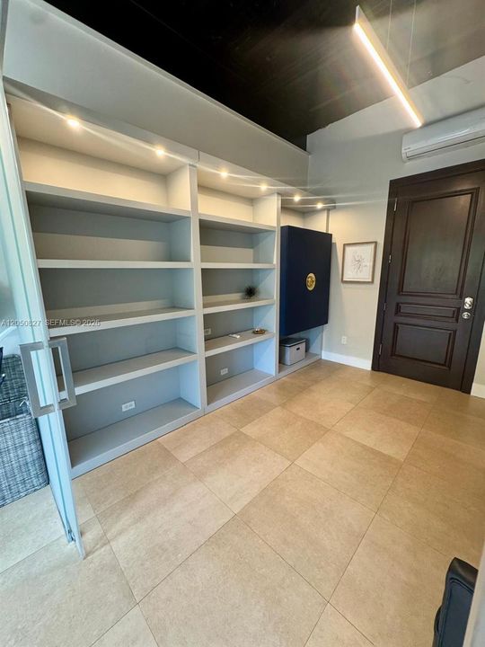 built-in wall storage and shelving
