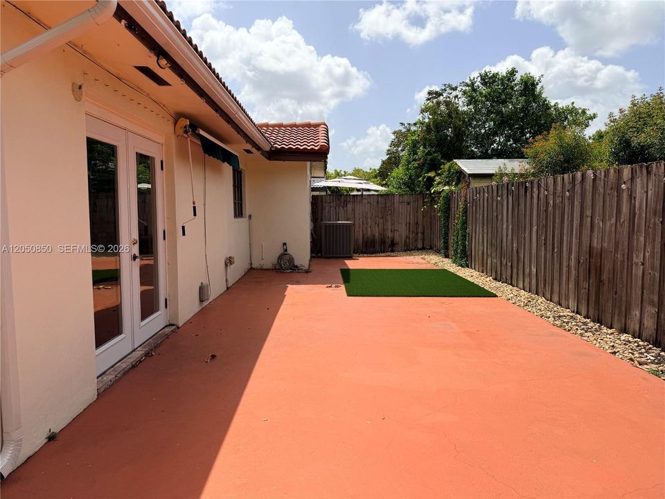 Backyard concrete floor
