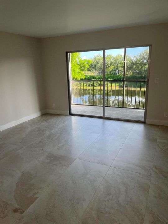 Living room w lake view