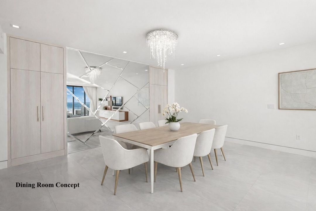Modern dining with ocean view