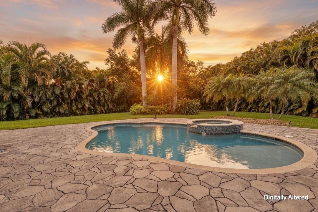 Digitally Altered_Pool_Sunset