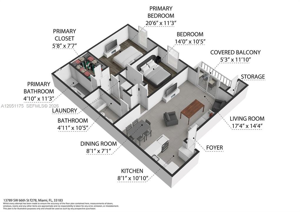 For Sale: $285,000 (2 beds, 2 baths, 1050 Square Feet)