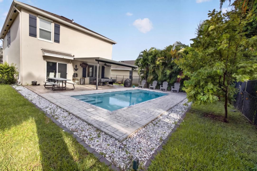 Spacious backyard.