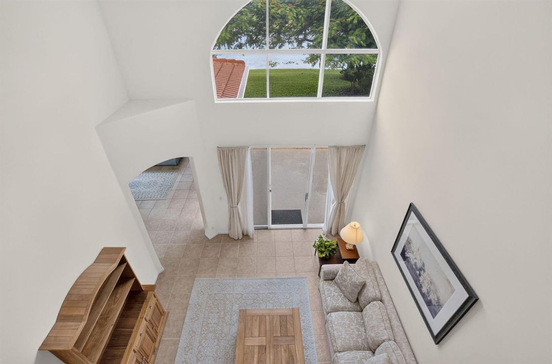 View from 2nd floor into living room