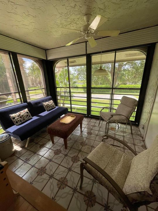 Patio with lake views