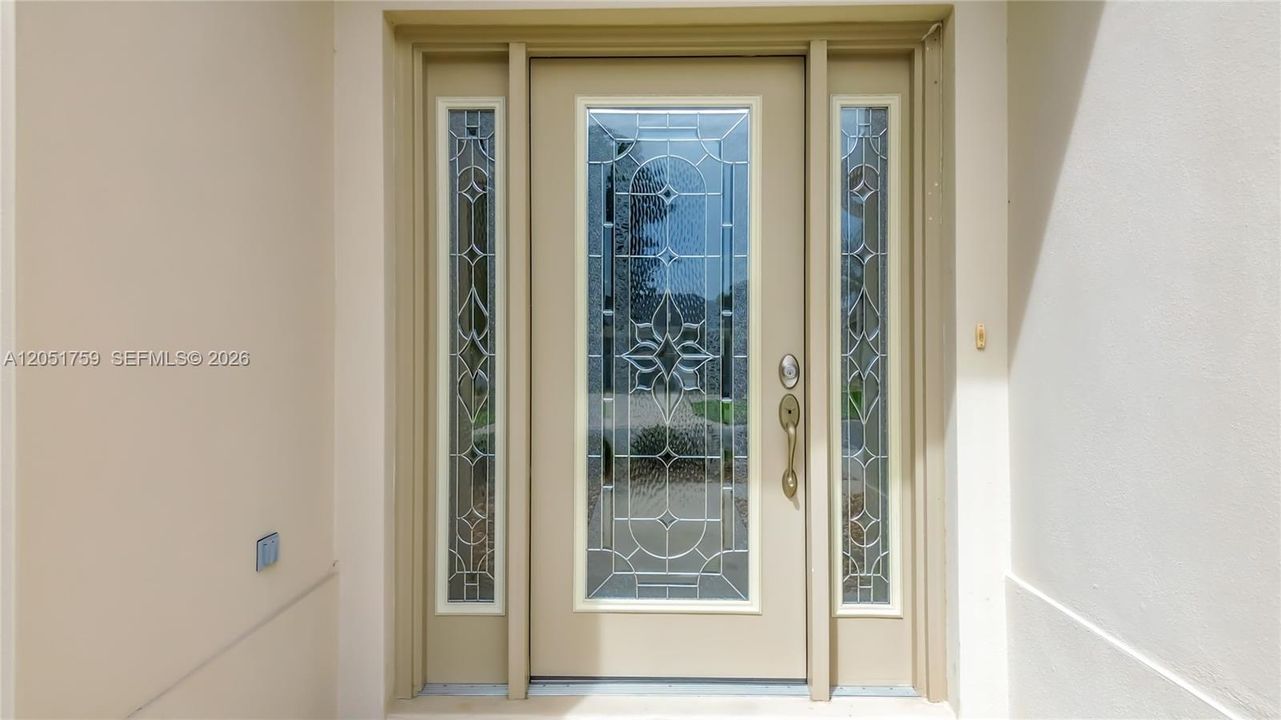 Leaded glass front door