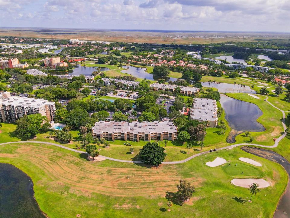 Aerial view from rear of building