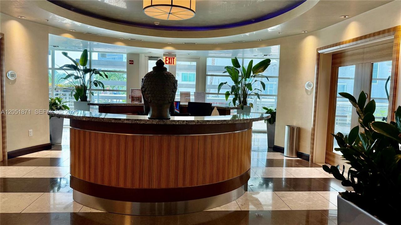 Reception to Health Club