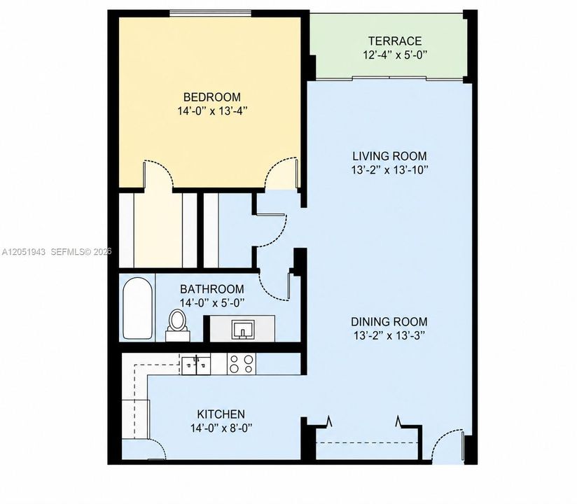 Active With Contract: $2,300 (1 beds, 1 baths, 905 Square Feet)