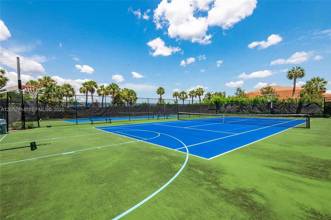 Tennis and basketball courts