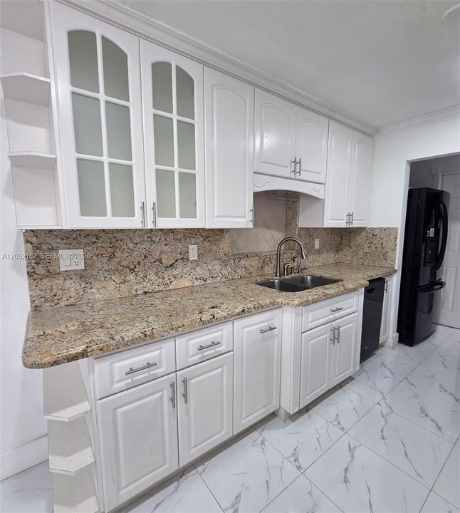 one side of the kitchen