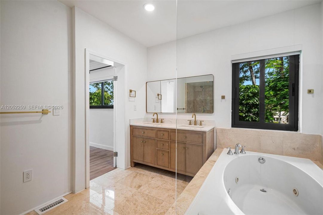Primary bathroom with soaking tub
