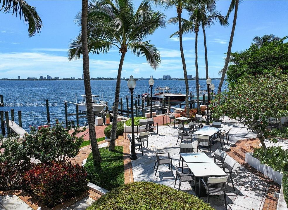 Great House outdoor dinning area, next to the Marina
