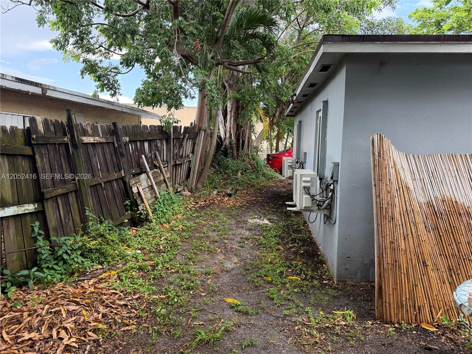 Alley toward your parking. Fence for privacy.
