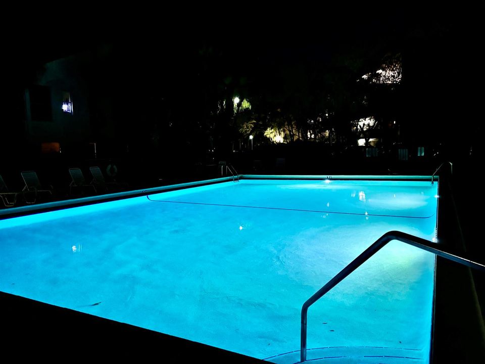 Community Pool at Night