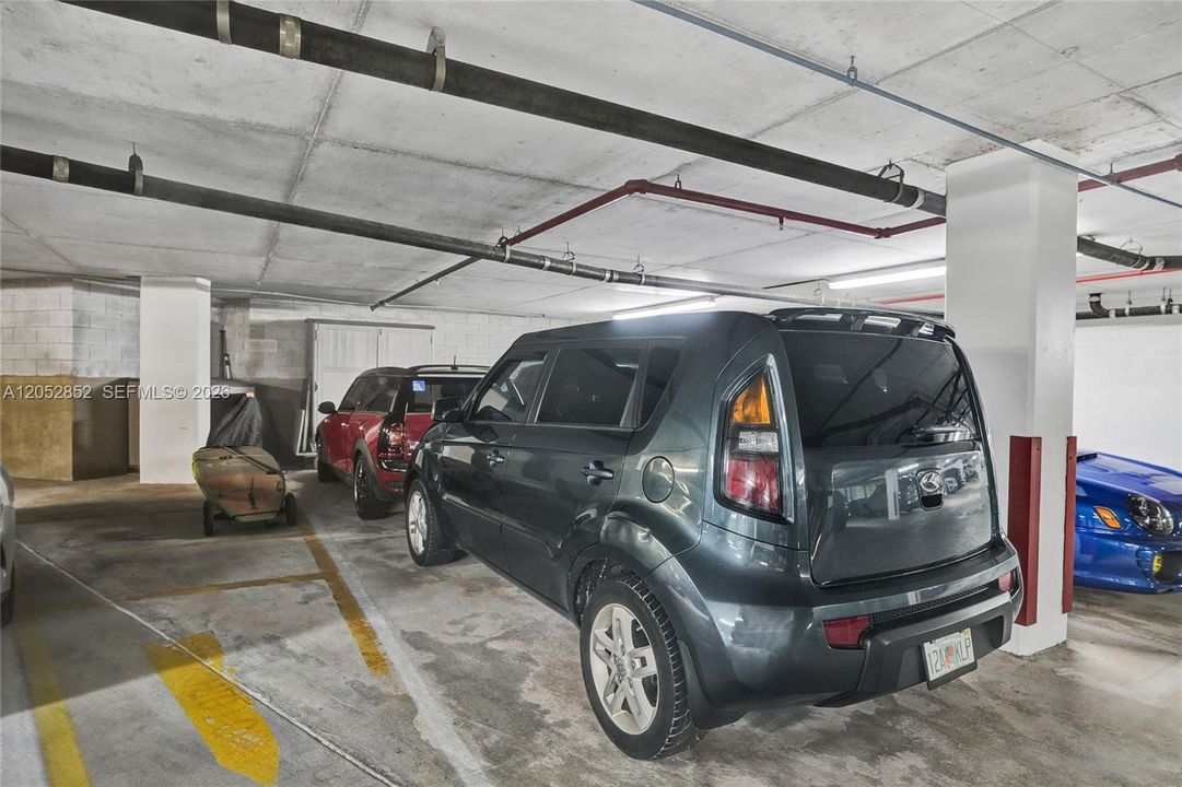 2 parking spots + extra storage