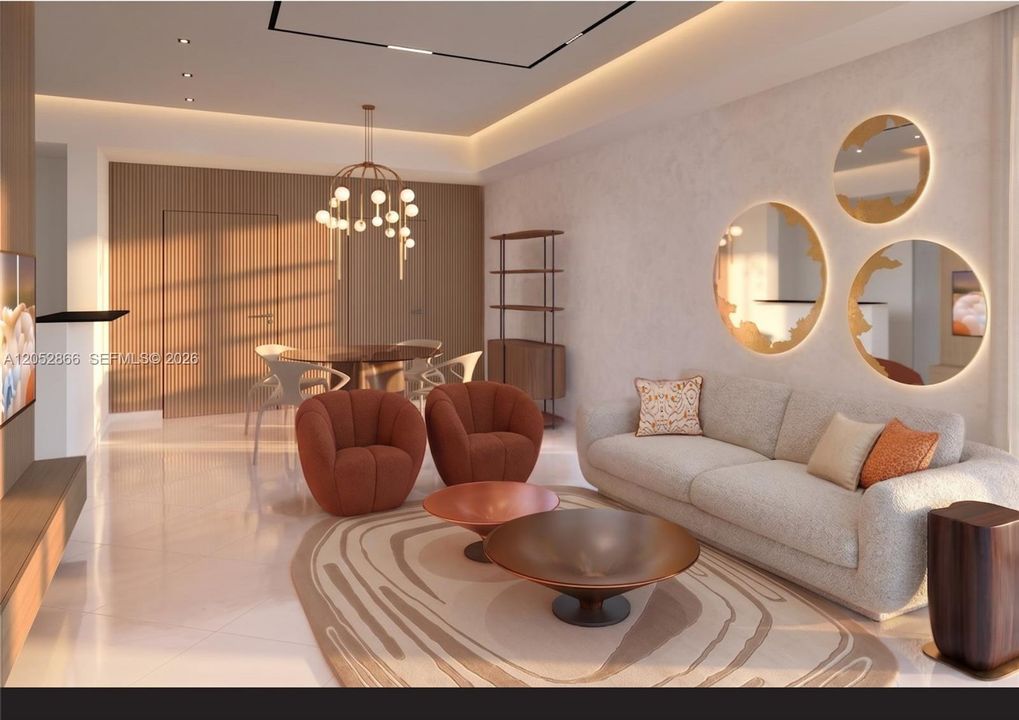 Virtually Staged,  but this furnitures will be placed in the unit.