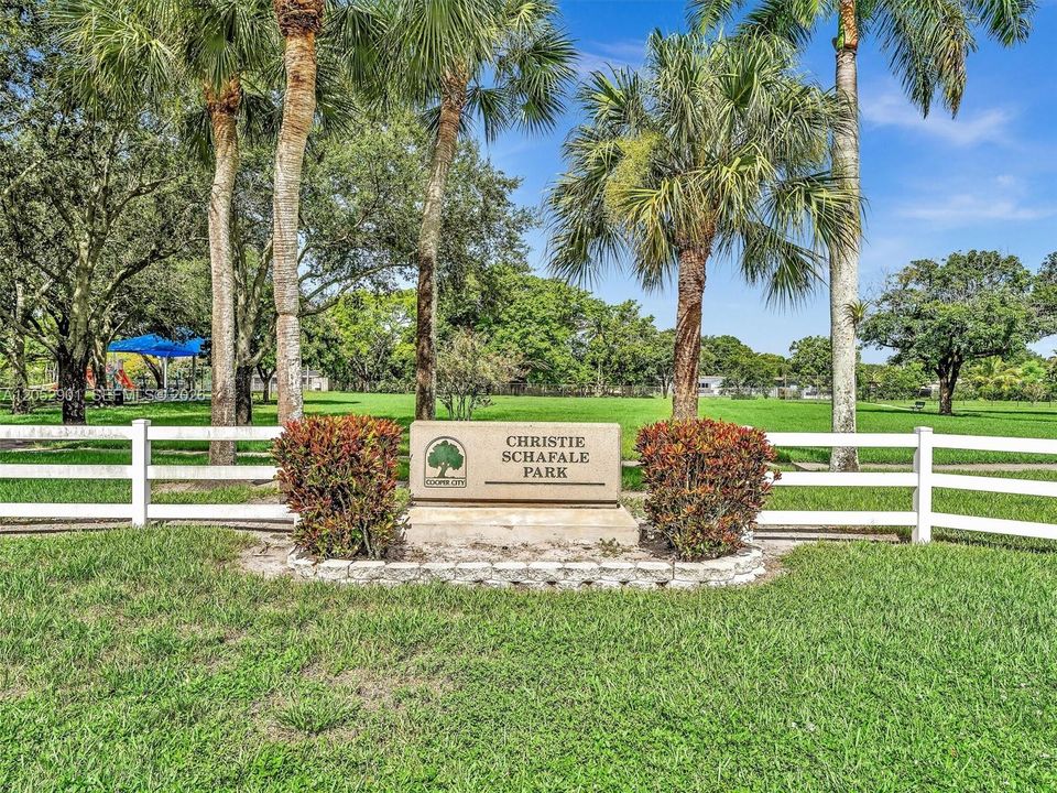 Christie Schafale Park located right around the corner