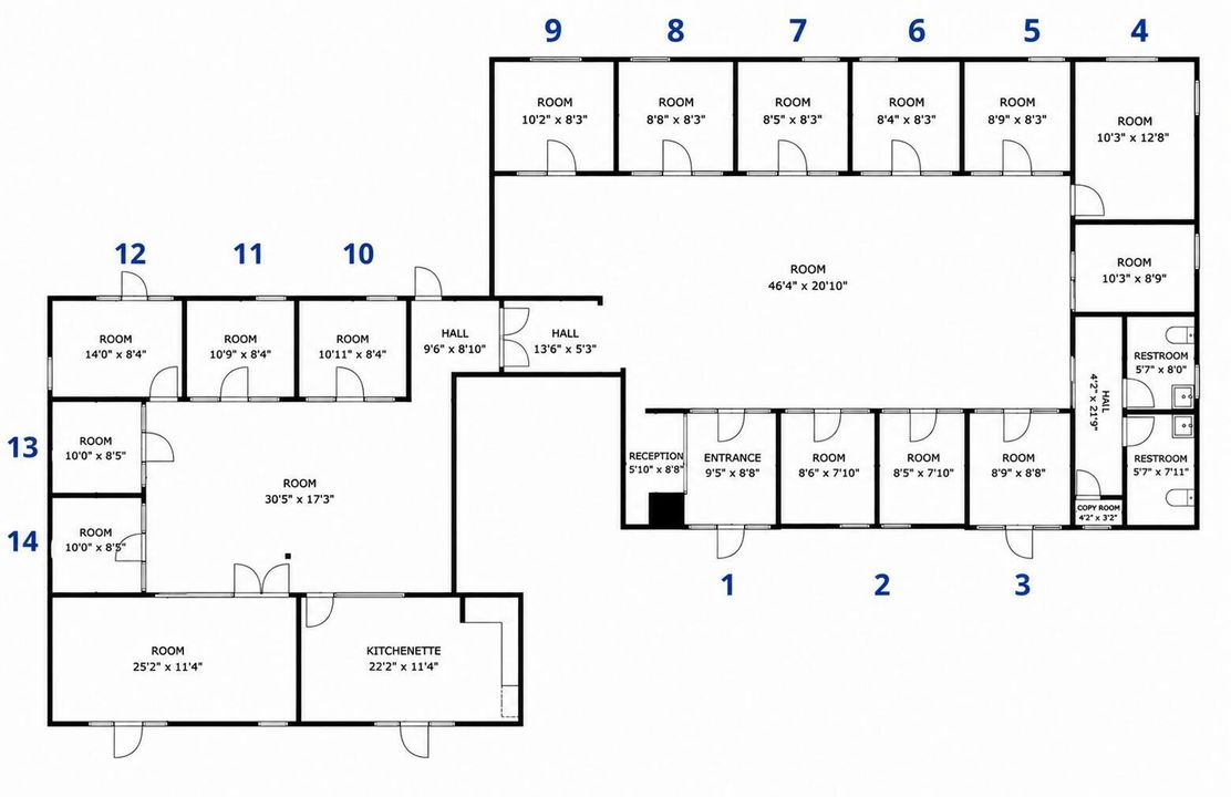 Floorplan w Labeled Numbers