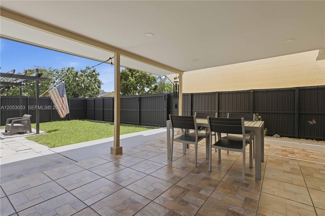 large covered patio area