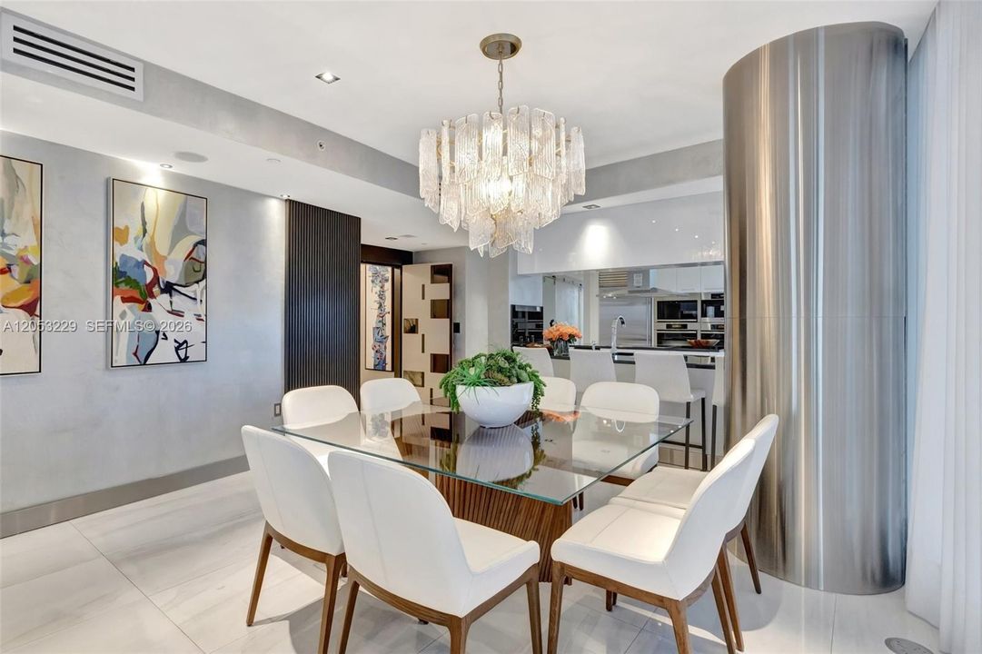 Dining Table with an Open Kitchen View
