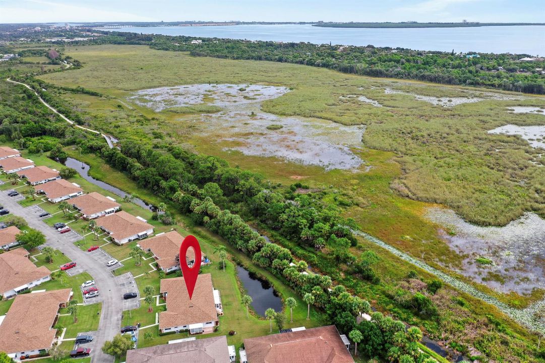 Aerial view of back of house