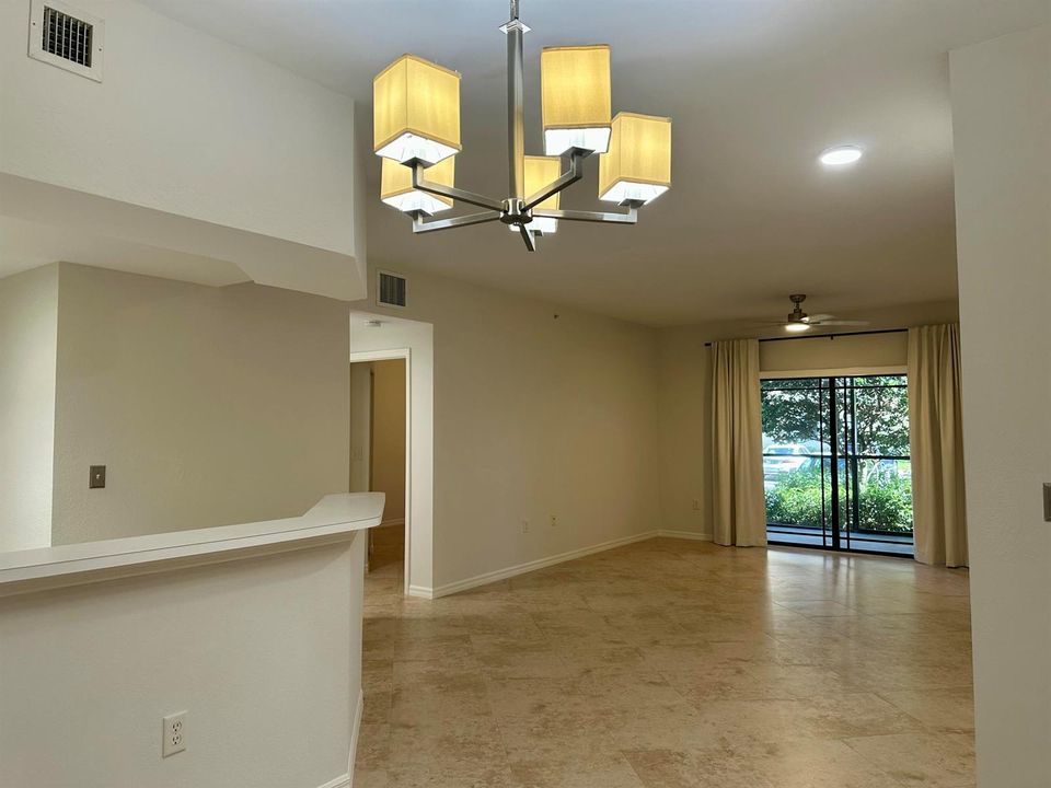 Breakfast Counter and Living Room