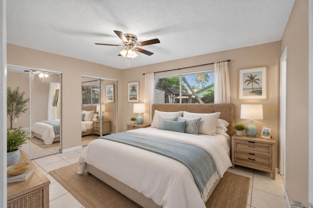 Virtually staged primary bedoom