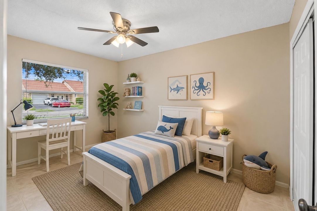 Virtually staged bedroom 3