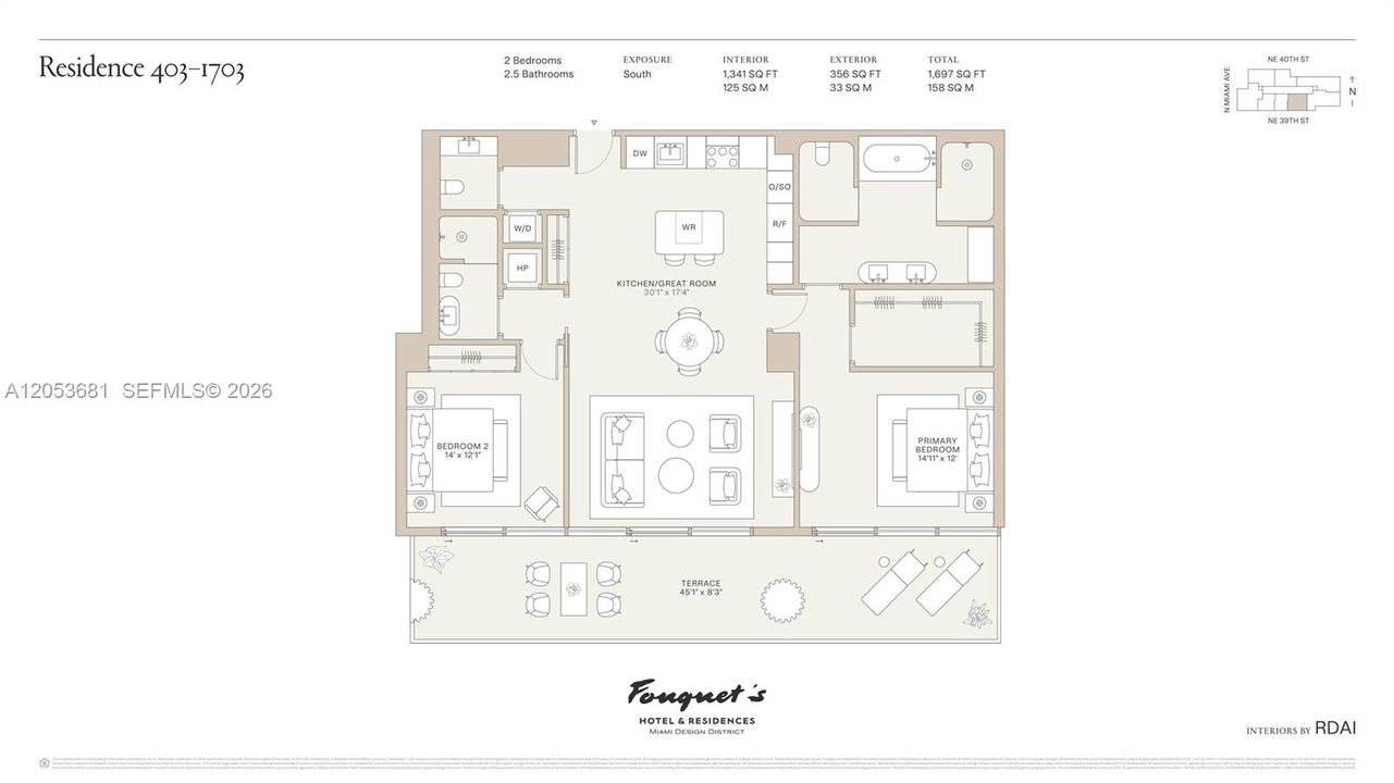 En Venta: $2,695,000 (2 camas, 2 baños, 1341 Pies cuadrados)