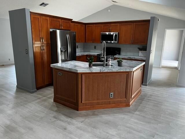 the kitchen