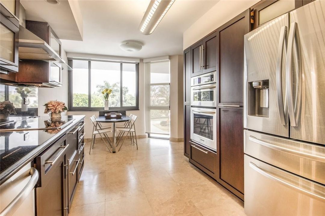 Kitchen and cozy breakfast nook.