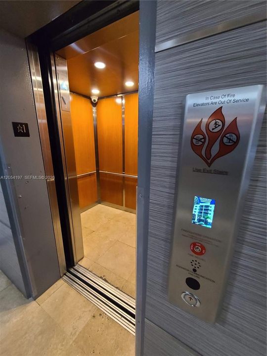 The unit entry door is the one on the left
