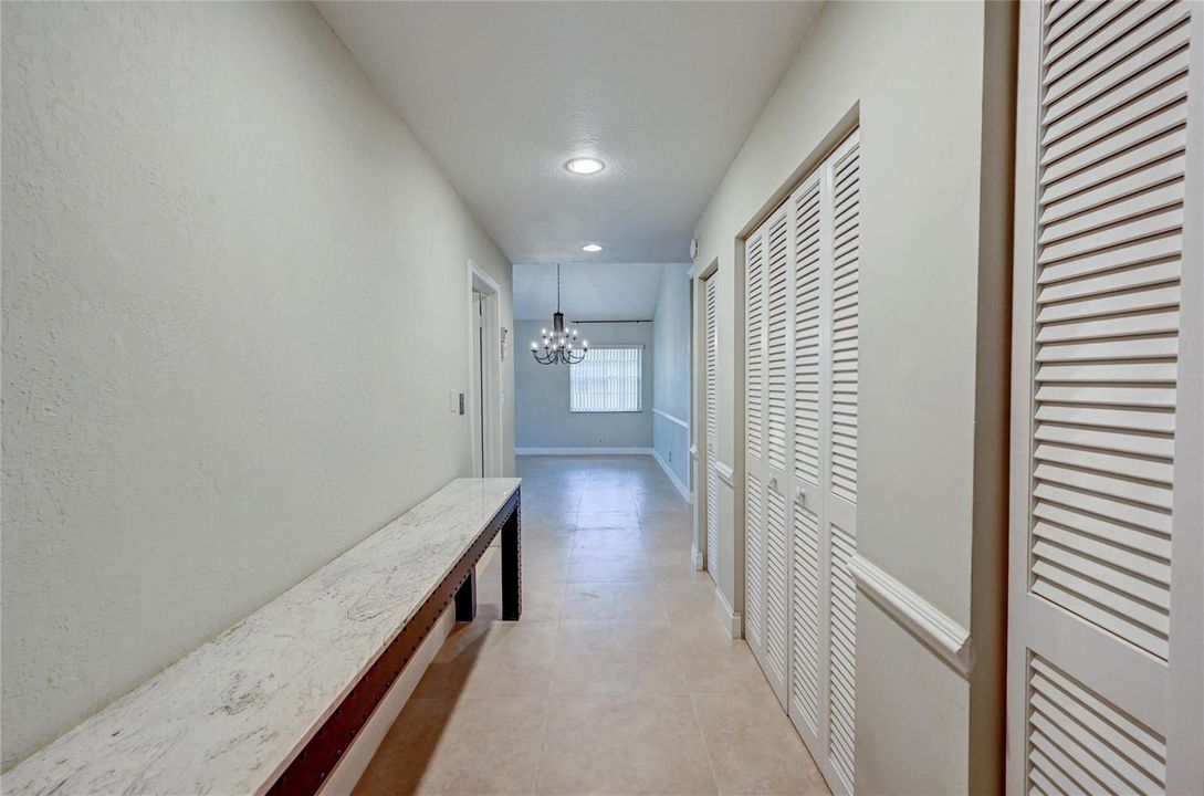 entry with 3 big closets
